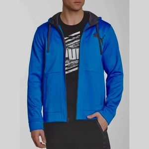 PUMA Fleece-Lined Zip Up Blue Hoodie Jacket